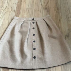 J crew a line wool button up skirt 6